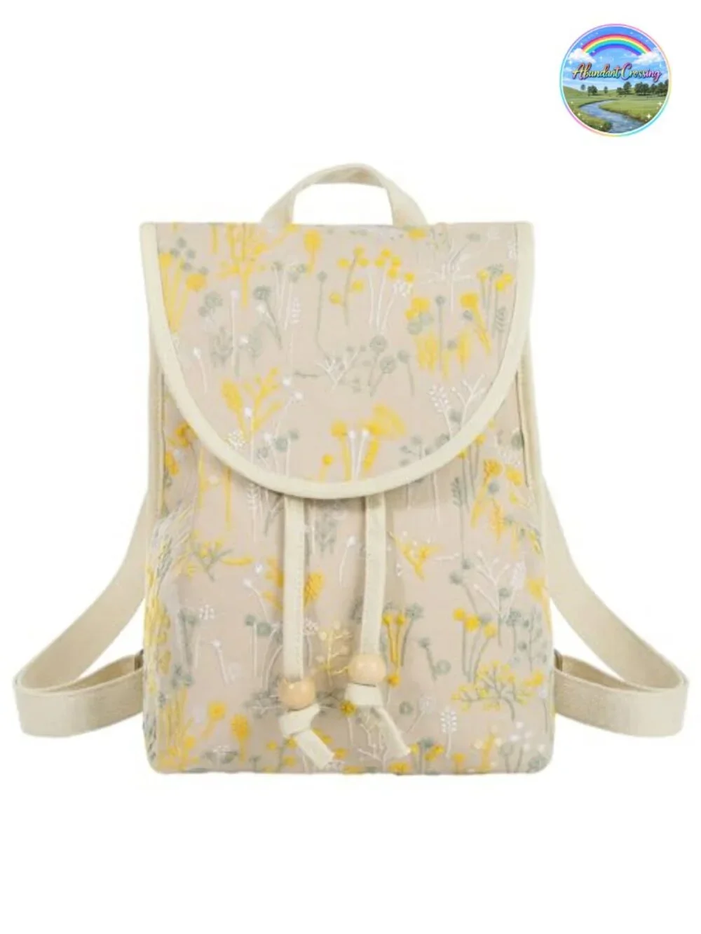 Embroidered Canvas Mini Backpack Purse with Floral Design for Women Travel